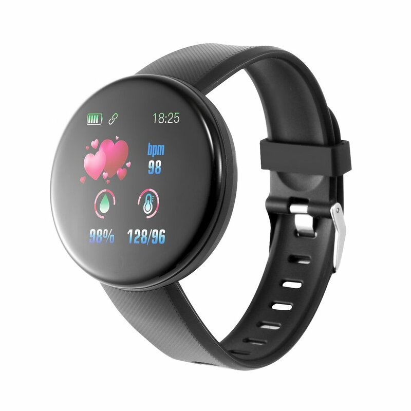 D18S สร้อยข้อมือสมาร์ทไร้สายข้อมูลเตือนการออกกำลังกาย Heart Rate การตรวจสอบการนอนหลับ Pedometer Touch Sensor สมาร์ทนาฬิกา