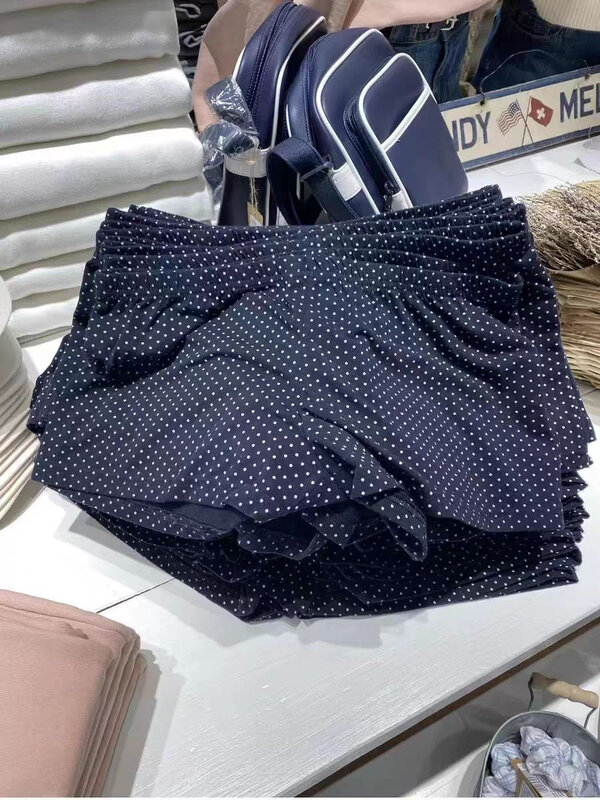 Pantalones cortos rectos Vintage para mujer, Shorts de algodón de cintura alta elástica, informales, ropa interior holgada para el hogar, Color Azul Marino