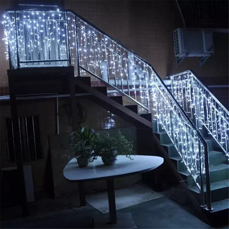 2023 weihnachten Girlande LED Vorhang Eiszapfen Lichterketten Droop 0,4-0,6 m AC 220V Garten Straße Im Freien Dekorative urlaub Licht