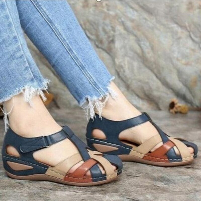 Sandali da donna estate Open Toe scarpe da donna sandali piatti per donna sandali da passeggio leggeri e comodi antiscivolo