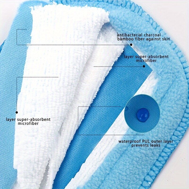 BIAI-Serviette hygiénique imperméable pour femme, serviette menstruelle réutilisable, serviette d'allaitement lavable, absorption d'eau, dame, 5 pièces