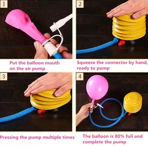 Pompe à Air pour Ballon Gonflable en Latex, Accessoires de Type Pied/Main pour Jouet, Fournitures de ixd'Anniversaire, 1/2 Pièces