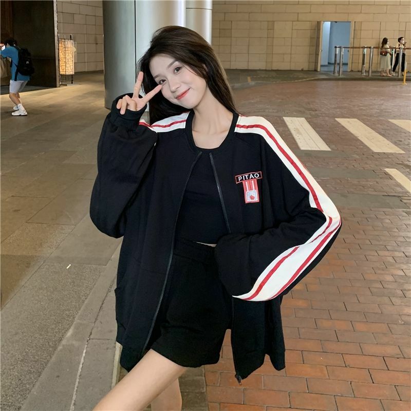 Spring and Autumn New Sweater Outer Suit Loose Baseball Uniform Top Women Women Jackets