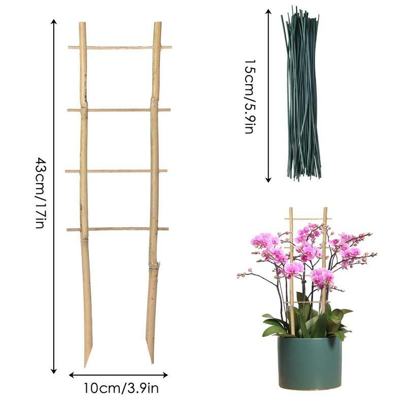 6 Pack traliccio arrampicata supporto Indoor in vaso di bambù palo U fiore cerchio vite arco esterno giardino casa Mini Stand per vasi