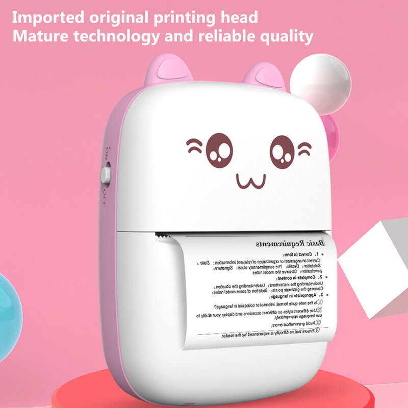 Meow Mini drukarka etykiet termiczne przenośne drukarki papier samoprzylepny bezdotykowy bezprzewodowy Impresora Portátil 200dpi Android IOS 57mm