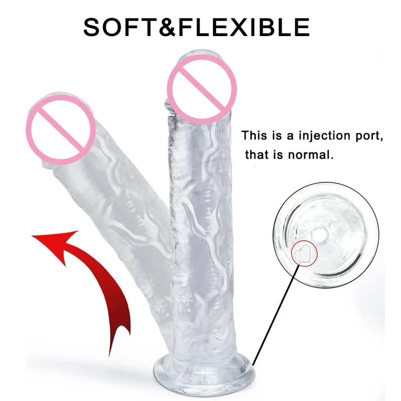Brinquedo sexual de geléia de grandes dimensões para mulheres, vibrador feminino artificial, masturbação, ponto G, anal, sex shop simulado