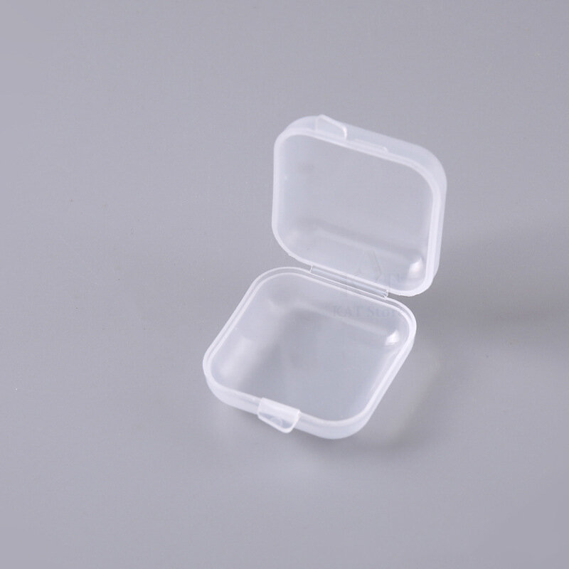Estojo de armazenamento plástico portátil para jóias, transparente, multifuncional, caixa de comprimidos, tampões de ouvido, pequenos diversos, 2-10pcs