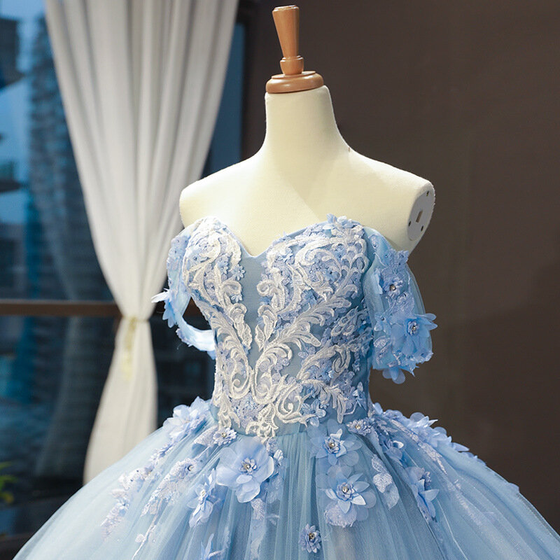 Gaun Quinceanera Bahu Terbuka Baru 2023 Gaun Pesta Manis Gaun Prom Elegan dengan Gaun Pesta Calsic Basi Disesuaikan untuk Anak Perempuan