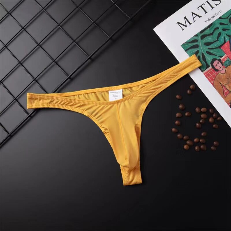 Neue heiße Sex Männer Seidige Penis Mix-Farben Bikini Höschen Unterwäsche Sissy Mens G Strings Strings Sexy Homosexuell männer Unterwäsche