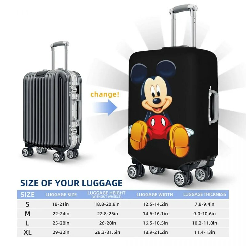 Pelindung koper perjalanan, pelindung penutup koper elastis modis Mickey Mouse kustom