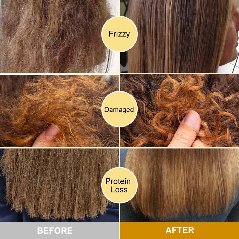 PURC masker rambut magis profesional, perawatan Keratin memperbaiki kerusakan krim keriting 5 detik lembut pelurus rambut
