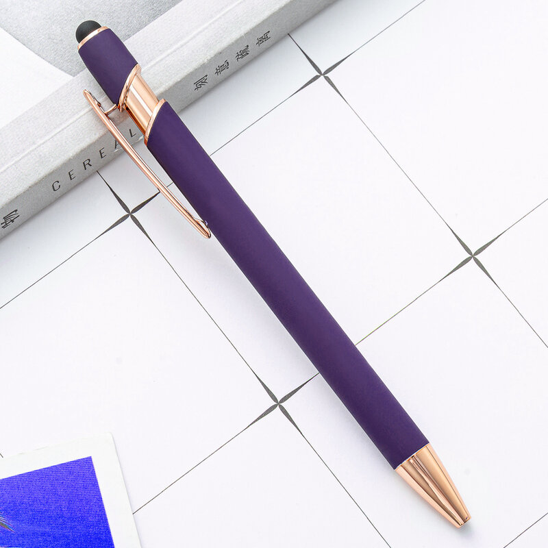 اضغط على شاشة تعمل باللمس قلم حبر جاف ، أقلام معدنية لطيف ، اللوازم المدرسية Kawaii ، القرطاسية المكتبية ، 1 قطعة
