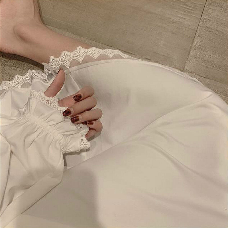 Koszule nocne damskie w stylu księżniczki szykowne piękne miękkie damskie z długim rękawem odzież domowa popularna moda damska nocna bielizna nocna