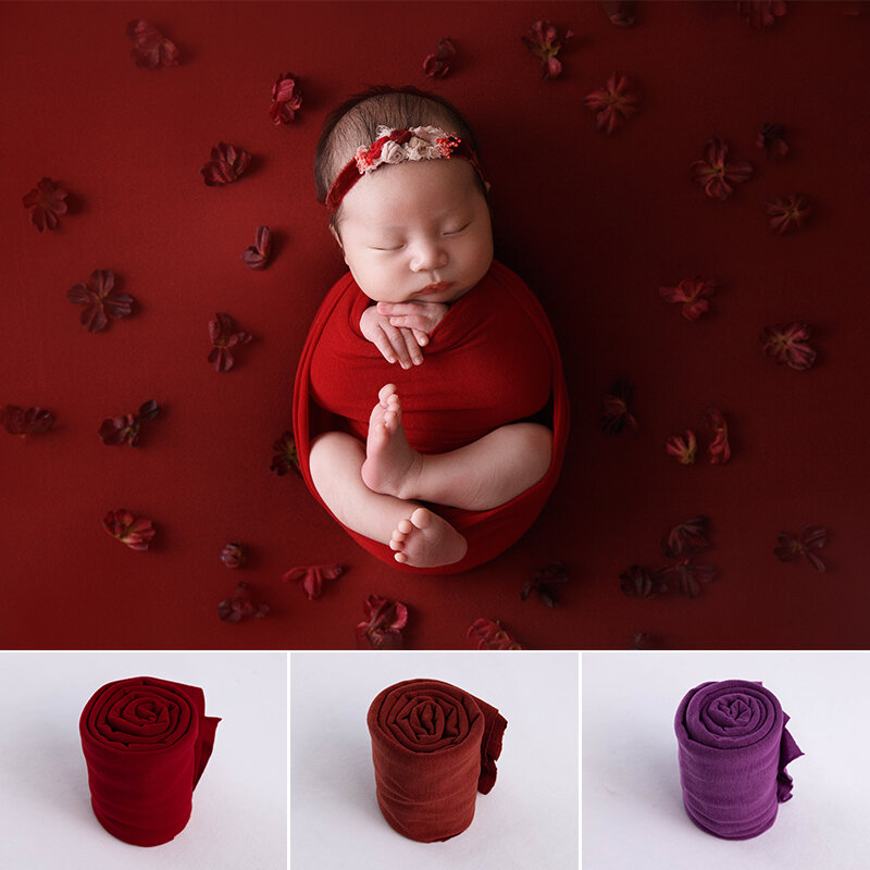 Enveloppes double face colorées pour photographie de bébé, emmaillotage commandé, accessoires photo, pose infantile, fond de studio élastique, 30cm x 160cm
