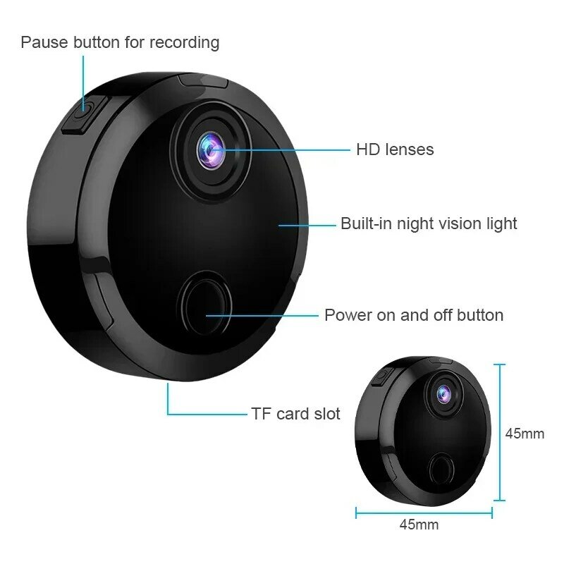 Motion Detection, Baby/Pet/Nanny Security Remote Network Monitor 1080P Hd Mini Home Indoor Wifi Surveillance Camera