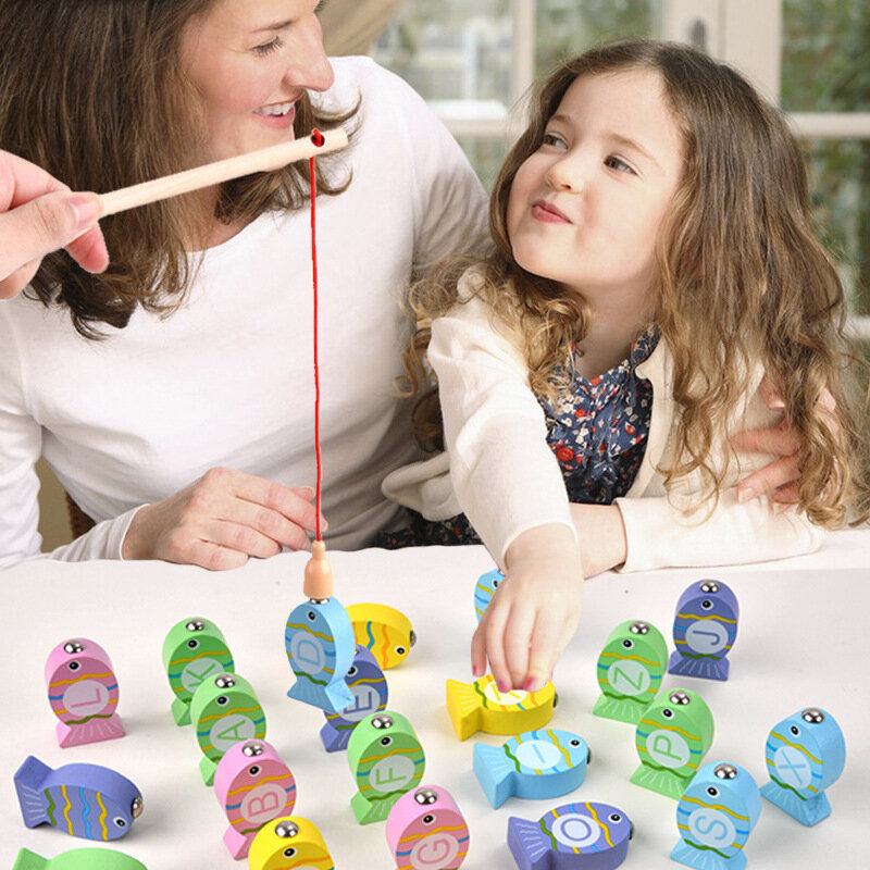 Brinquedos Magnéticos de Madeira para Meninos e Meninas, Número e Alfabeto, Cognitivo, Educação Infantil, Jogos para Pais e Filhos