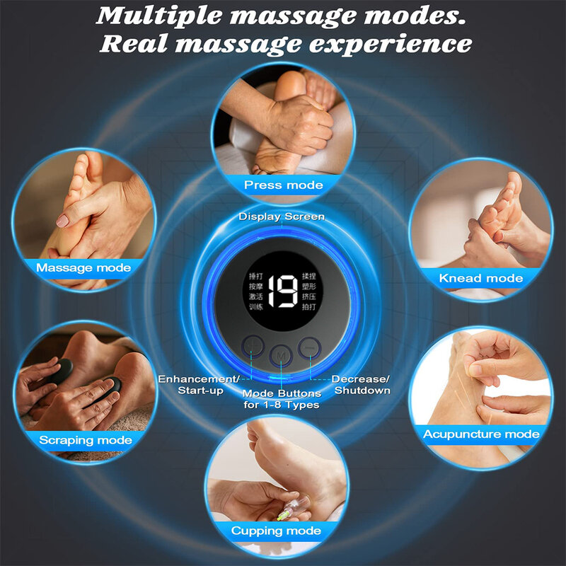 Esteira de massagem elétrica para alívio das dores nos pés, EMS Foot Massager, Dezenas Eletroestimulador Pad, Estimulador Muscular, Circulação Sanguínea