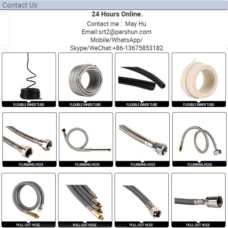 ステンレス鋼編組水供給ライン付き蛇口ホース、女性圧縮糸、3/8インチ、1/2 fip、16インチ