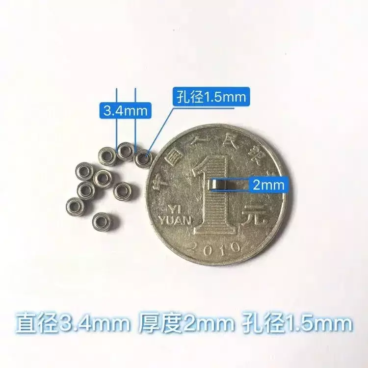 5PCS Miniature Small Bearing Ball Bearing Size 3.4*2*1.5mm