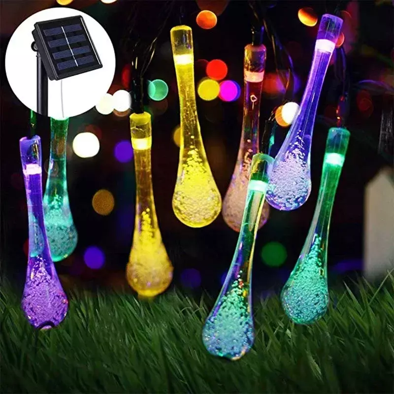 Guirnaldas solares de 18 estilos, cadena de luz de 5-12M, lámpara de flor de melocotón, guirnalda de luces LED de energía, decoración navideña de jardín para exteriores