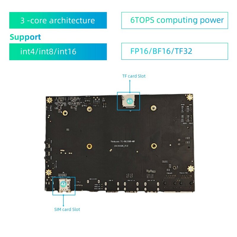 RK3588 Motherboard CPU Combo, Octa-core, Rockchip 3588, placa de desenvolvimento para Android, WiFi, Bluetooth, braço, PC, borda, computador, NVR
