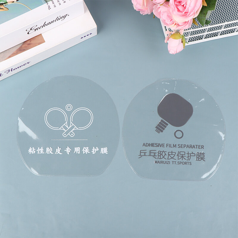 Ténis de mesa transparente Rubber Protection Film, Ping Pong Racket Cover, película protetora de borracha pegajosa, 3Pcs