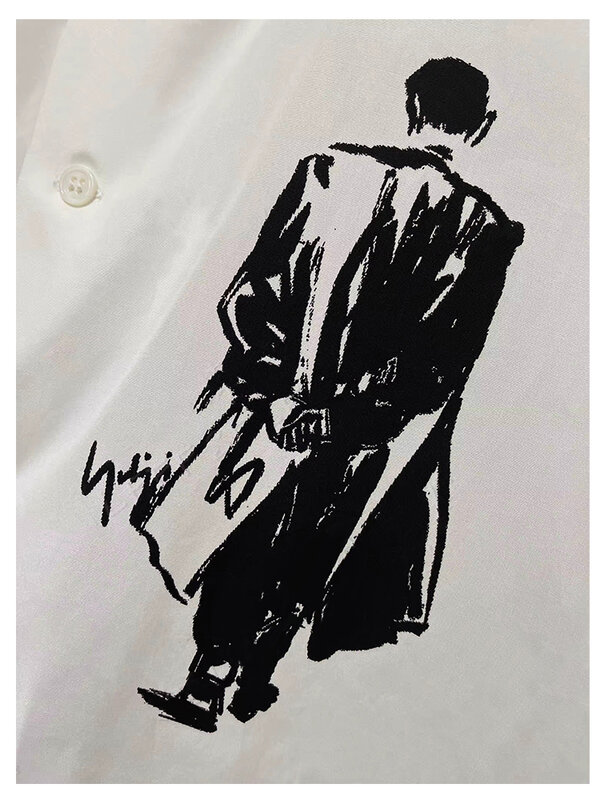 Camisas traseiras de Yohji Yamamamamamoto para homens e mulheres, design de luxo, camisa branca original para homens e mulheres, Y3