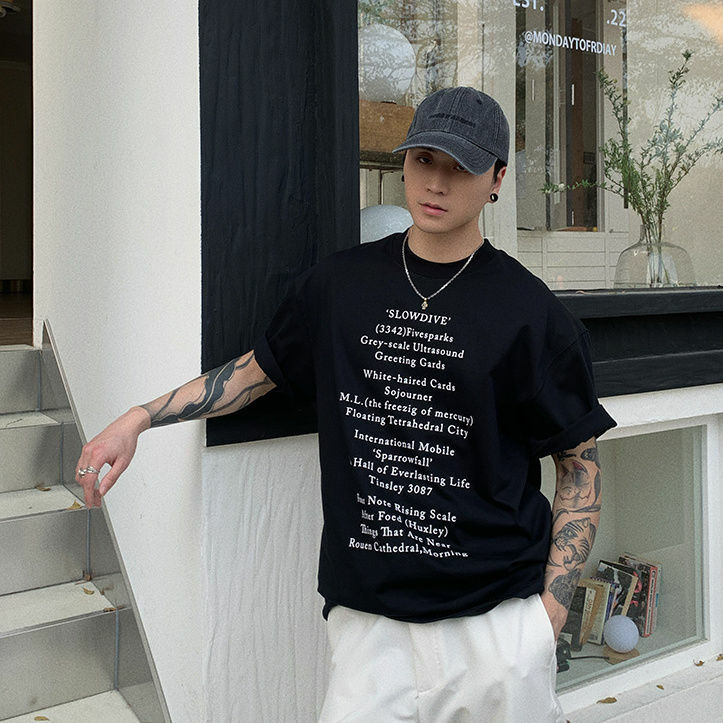 Sommer Baumwolle koreanische Straße y2k gedruckt Grafik T-Shirt amerikanische Retro Männer und Frauen Hip-Hop Harajuku kurz ärmel ige T-Shirt