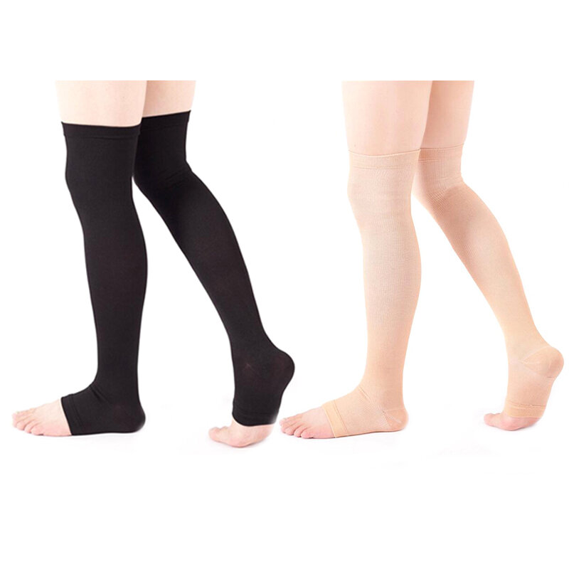 18-21mm Open Toe Knee-High Medical Compression Stockings Varicose Veins Stocking Unisex Compression Brace Wrap Shaping