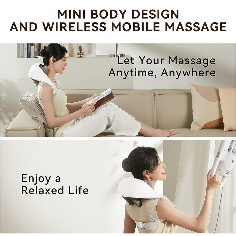 5D Kneading Shiatsu Massage Shawl Neck Chiropractic Massager for Shoulder Pain Relief Heating Neck Massageador Massagem New