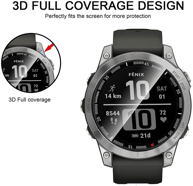 Película protectora 20D para reloj inteligente, película protectora transparente de TPU, cubierta completa ultrafina, accesorios para Garmin Fenix 7 7S 7X