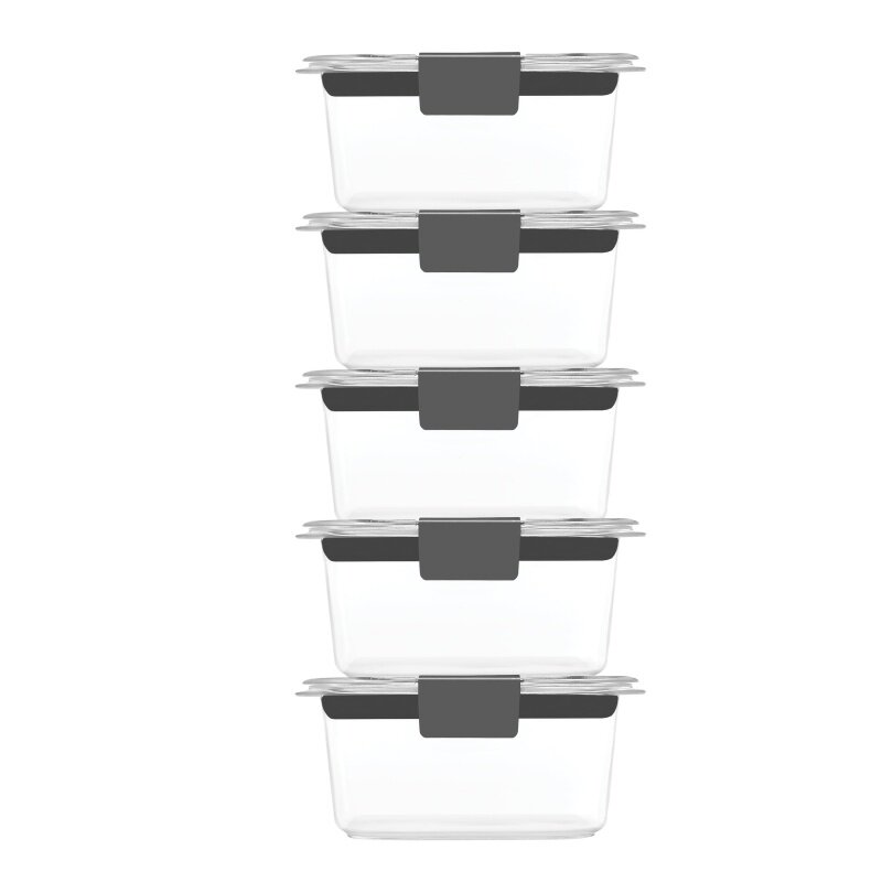 Rubbermaid Brilliance Tritan Food Storage Set of 5 Clear Containers, 1.3 Cup