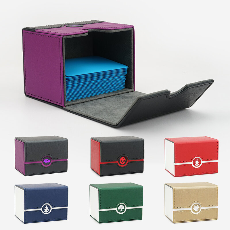 صندوق تخزين البطاقات ، + pu ، لألعاب ألواح mtg ، بطاقة القائد ، حقيبة منظم الحمل ، بطاقة التداول
