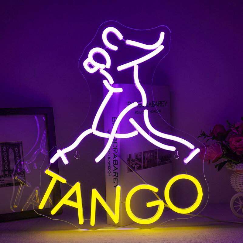 Enseigne de musique au néon Tango, lumières LED, décoration de fête Chang, applique murale pour la maison, les bars, le festival, la salle de club de danse, le logo décoratif