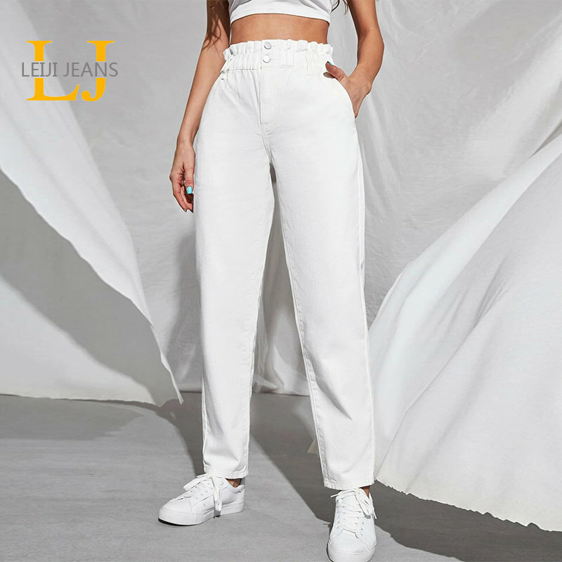 Calças de brim para mulheres tamanho grande cintura alta harém calças de brim para mulheres branco curva 120kgs feminino preto 8xl 175cms mãe jeans
