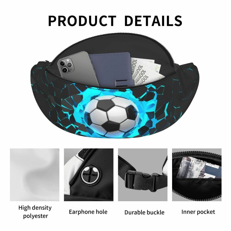 Tas dada sepak bola Unisex, tas dada olahraga Unisex, tas selempang Diagonal bentuk bola sepak bola untuk pria dan wanita