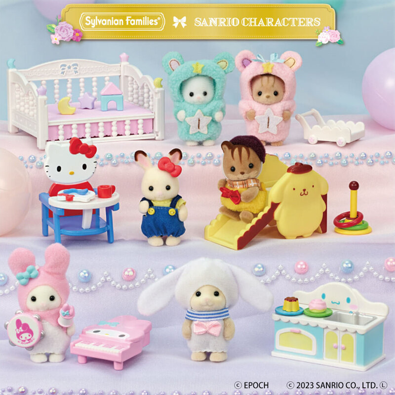 Boneca Reunindo Anime para Crianças, Brinquedo Kawaii, Personagens Sanrio, Floresta Periférica Família, Presentes de Natal para Crianças, 2023