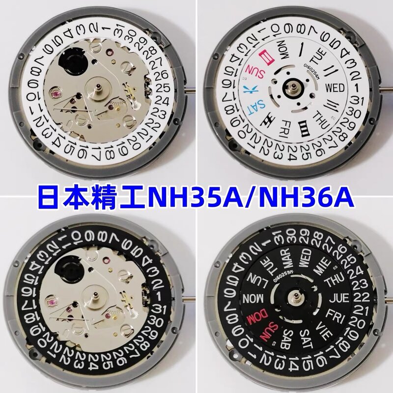 Movimiento de reloj mecánico totalmente automático, Original japonés, NH35A, NH36A, NH35, NH36, nuevo