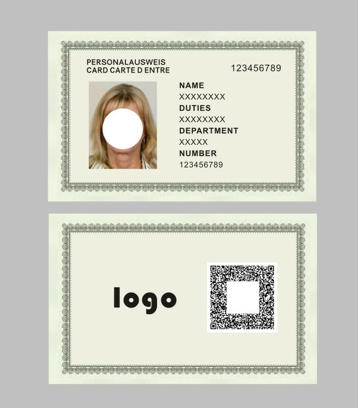 2 pieces,Work card, PVC card printing, customized, free design,0.76mm, waterproof, color printing, round corners