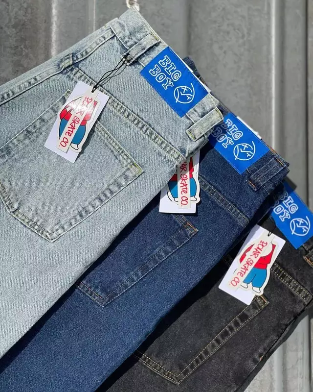 Джинсы в стиле Харадзюку для мужчин и женщин, уличная одежда в стиле хип-хоп, голубые мешковатые джинсы с вышивкой в готическом стиле, с широкими штанинами, в стиле ретро, Y2K