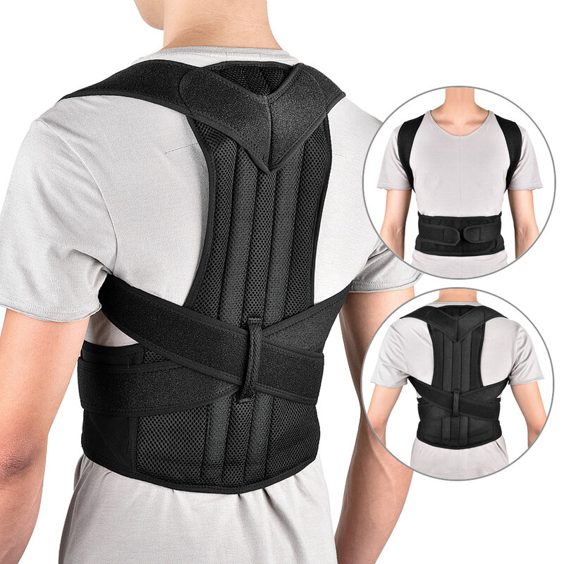 Cintura regolabile per il correttore della postura della spalla posteriore supporto per la colonna vertebrale della clavicola rimodella il corpo sollievo dal dolore della parte superiore e inferiore della schiena 2024