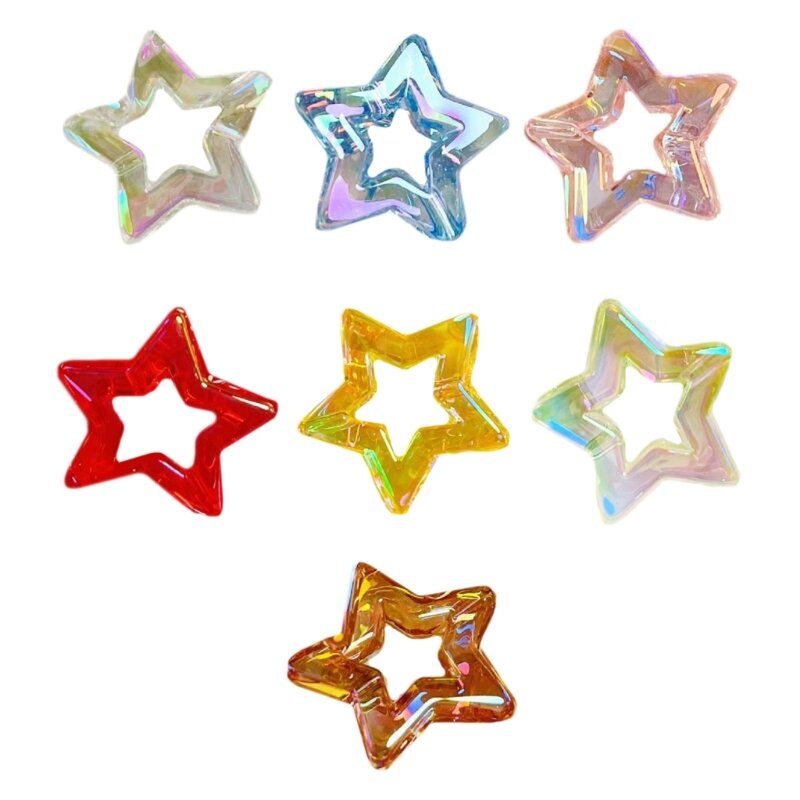 Pendentifs étoile creuse, breloque étoile en acrylique, petite étoile, collier, Bracelets, fournitures