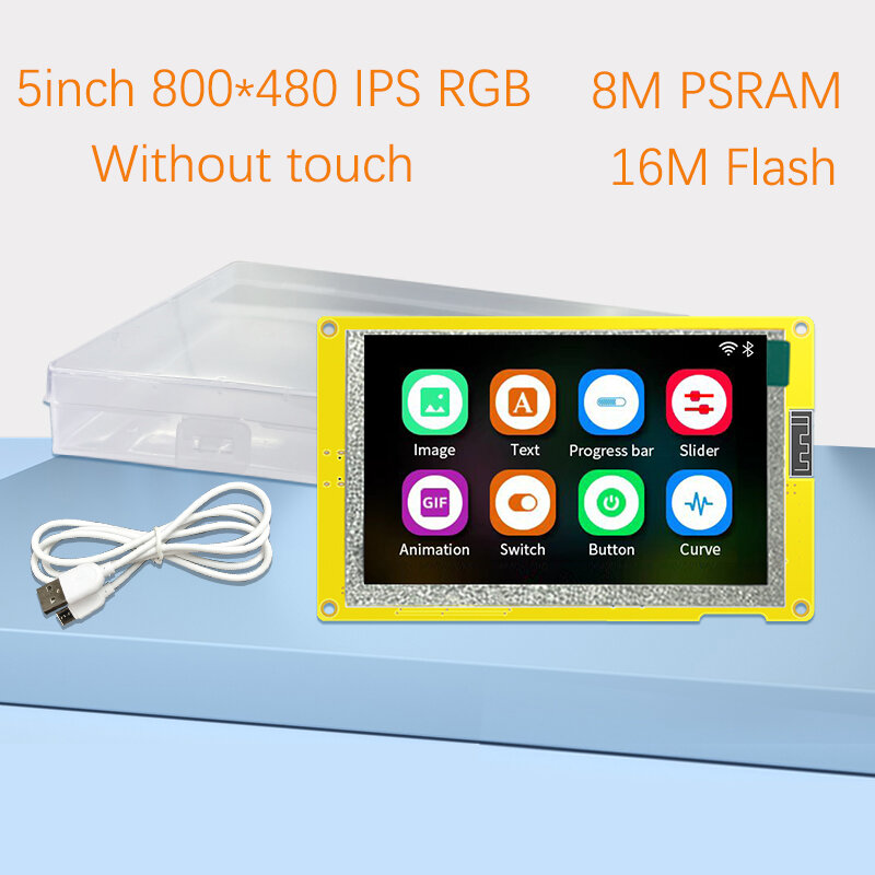 ESP32-S3 hmi 8m psram 16m flash arduino lvgl wifi & bluetooth 5 "ips 800*480 tela de exibição inteligente 5.0 polegada rgb lcd tft módulo
