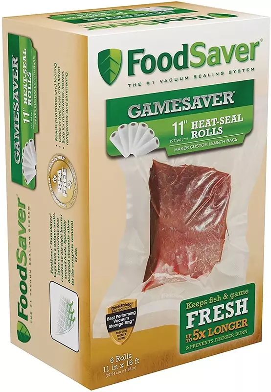 FoodSaver-rollos de sellador al vacío para caza, paquete de 6, fácil de congelar