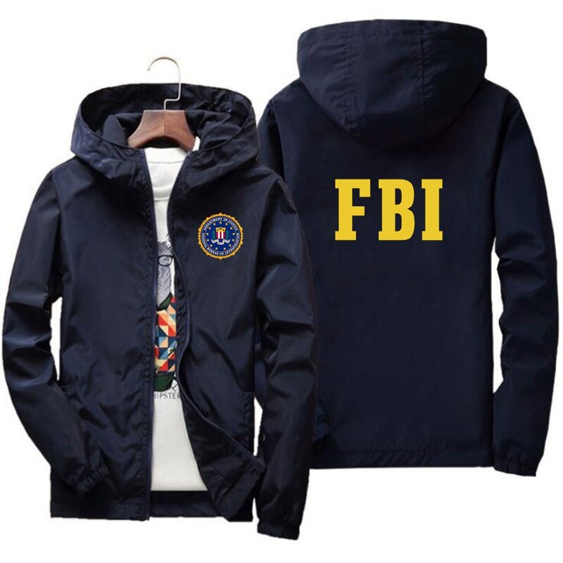 Sudadera con capucha con cremallera para hombre y mujer, chaqueta deportiva con estampado del FBI, estilo Hip Hop, informal, de manga larga, 7XL