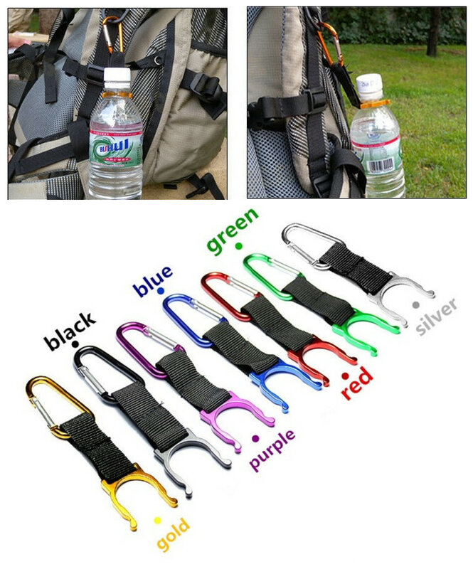 1pc Camping karabinek klamra na butelkę uchwyt z hakiem klip na Camping piesze wycieczki Survival narzędzia podróżne