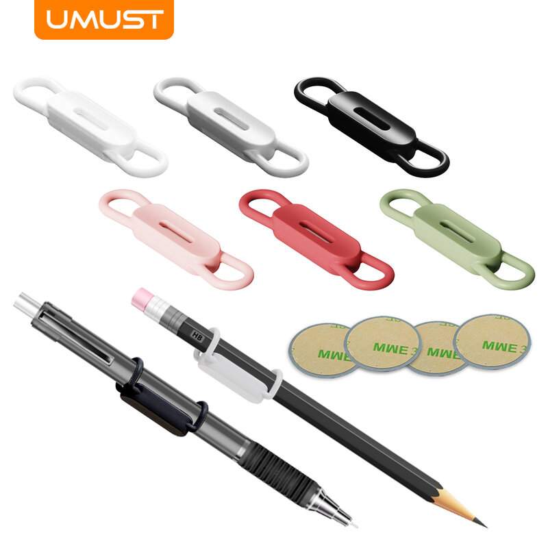 Porte-stylo magnétique multifonctionnel UMUST avec manchon en silicone et feuille magnétique, adapté aux plaques magnétiques du réfrigérateur.
