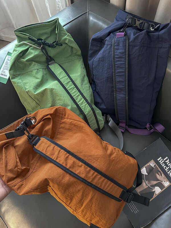 경량 나일론 야외 스포츠 경량 컬러 대용량 숄더백, 캐주얼 책가방, 핸드백 학생 레저 여행 가방