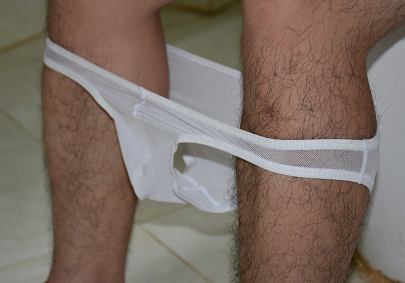 Herren sexy transparente Mesh Bikini Slips sehen durch Dreieck Höschen Ausbuchtung Beutel Unterhose Unterwäsche erotische transparente Dessous