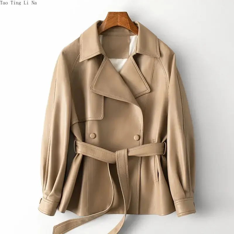 2023 женское новое пальто из натуральной овчинной кожи тонкое пальто из натуральной овечьей кожи H24